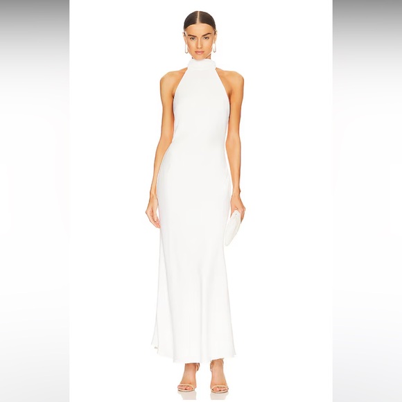 Misha x REVOLVE Evianna Satin Gown in Ivory - Picture 1 of 4